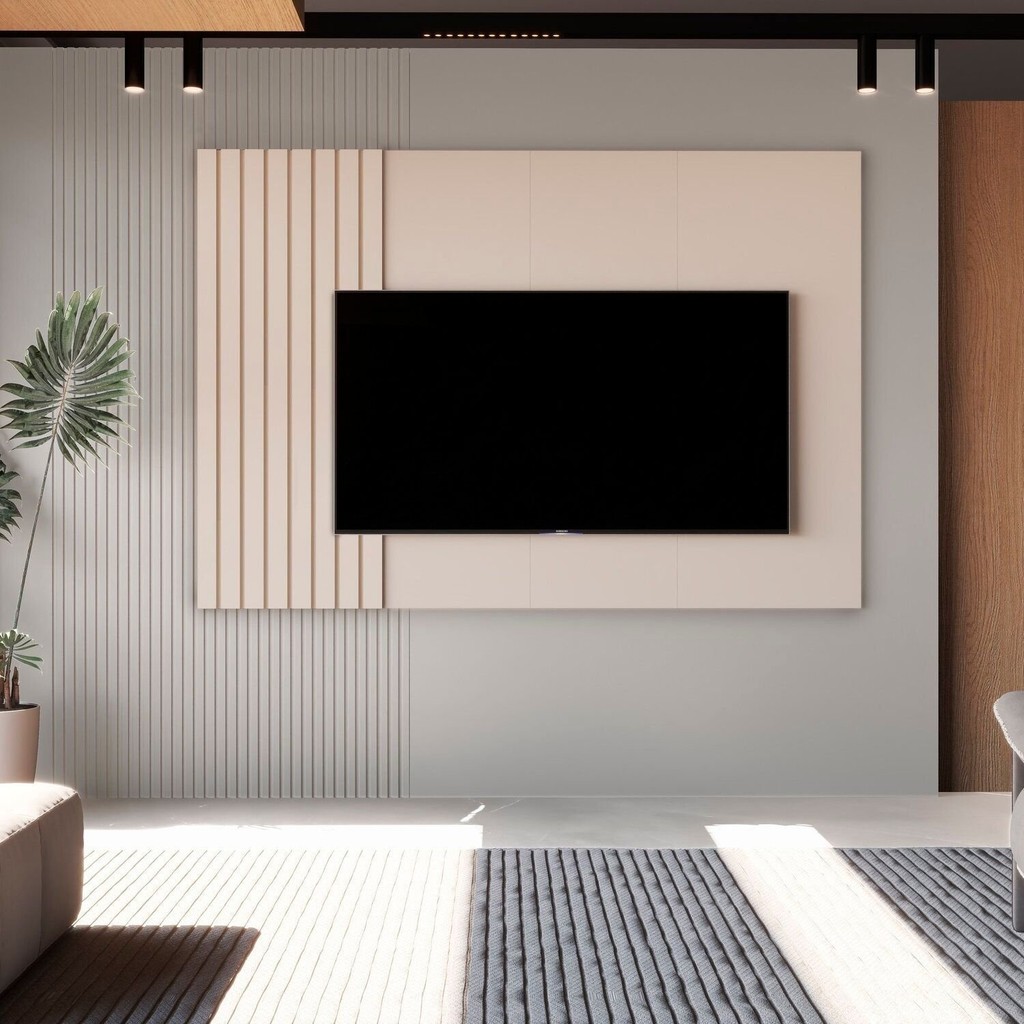Painel para Tv até 70 Polegadas Ripado 180cm Boto Off White em Oferta na Shopee