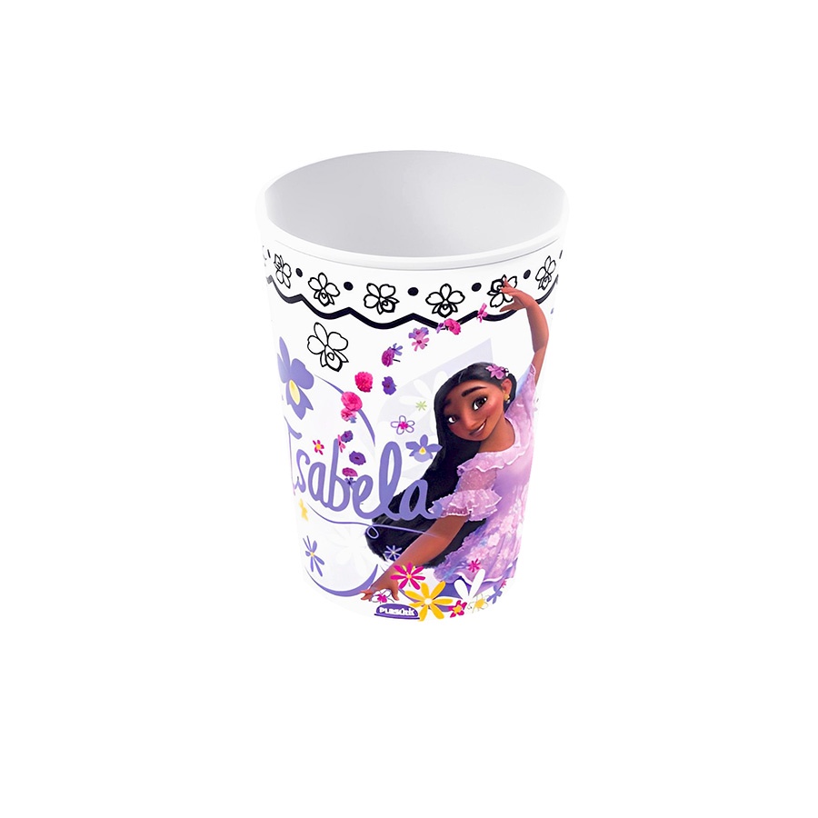 Copo Decorado Festa Encanto Isabela - Para Colorir - 320 ml  - 1 unidade - Plasútil - Rizzo - Home & Living