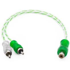 Cabo Y RCA Blindado 1 Femea 2 Machos Injetado Verde 4mm