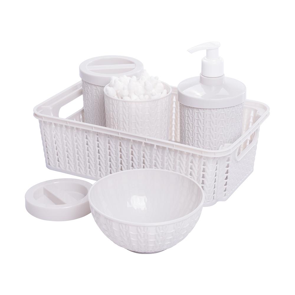 Kit Higiene Trama Branco Bebê 5 Peças Plasútil em Oferta na Shopee