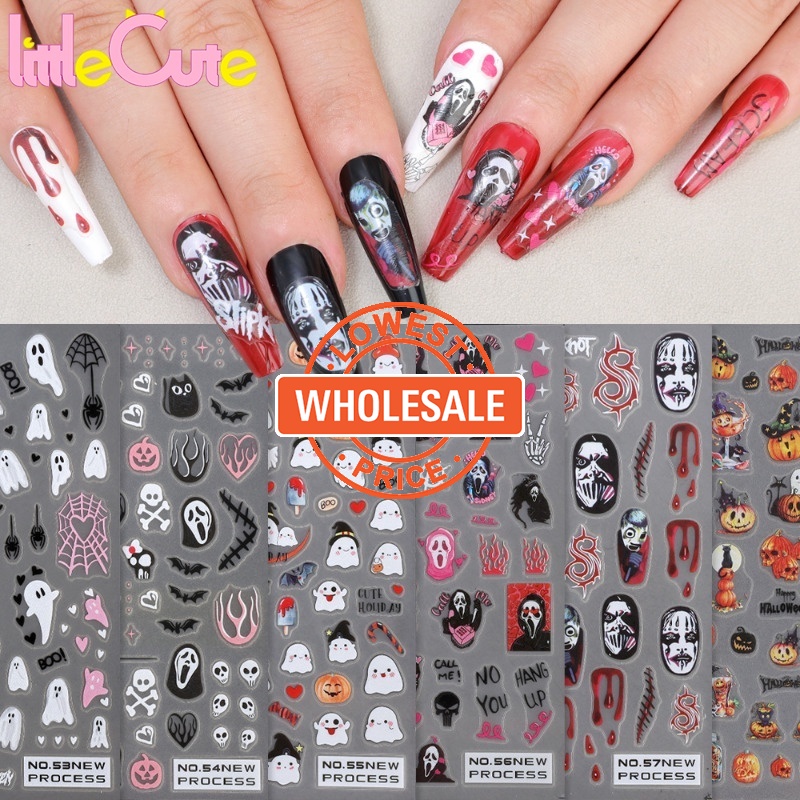 [Fita Adesiva De Unhas Fantasma De/Fina E Resistente/Adesivos Grimace Spider Pumpkin Nail Stickers/Silder Fofo De Decalque