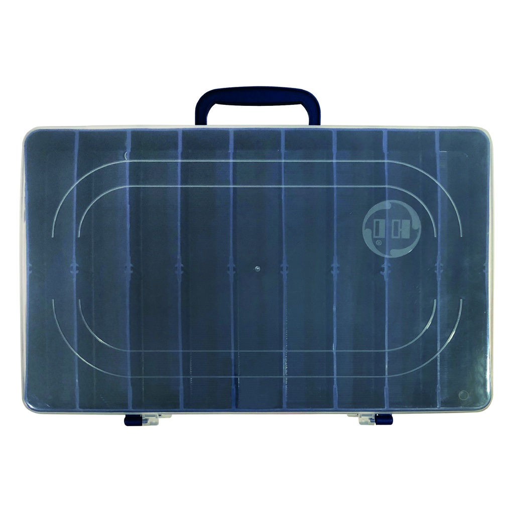 Estojo Duplo Maleta HI 36 Divisórias Porta Isca Artificial Azul ou Transparente