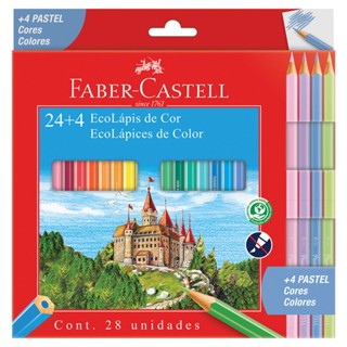 Lápis de cor 24 cores + 4 cores pastel 120124+4P Faber-Castell