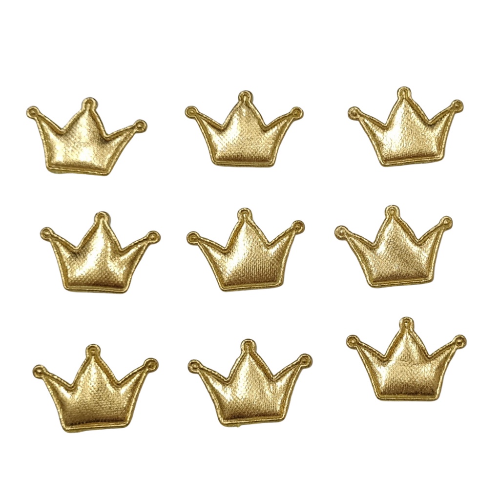 Aplique Coroa 2x3cm 50 unidades em Oferta na Shopee