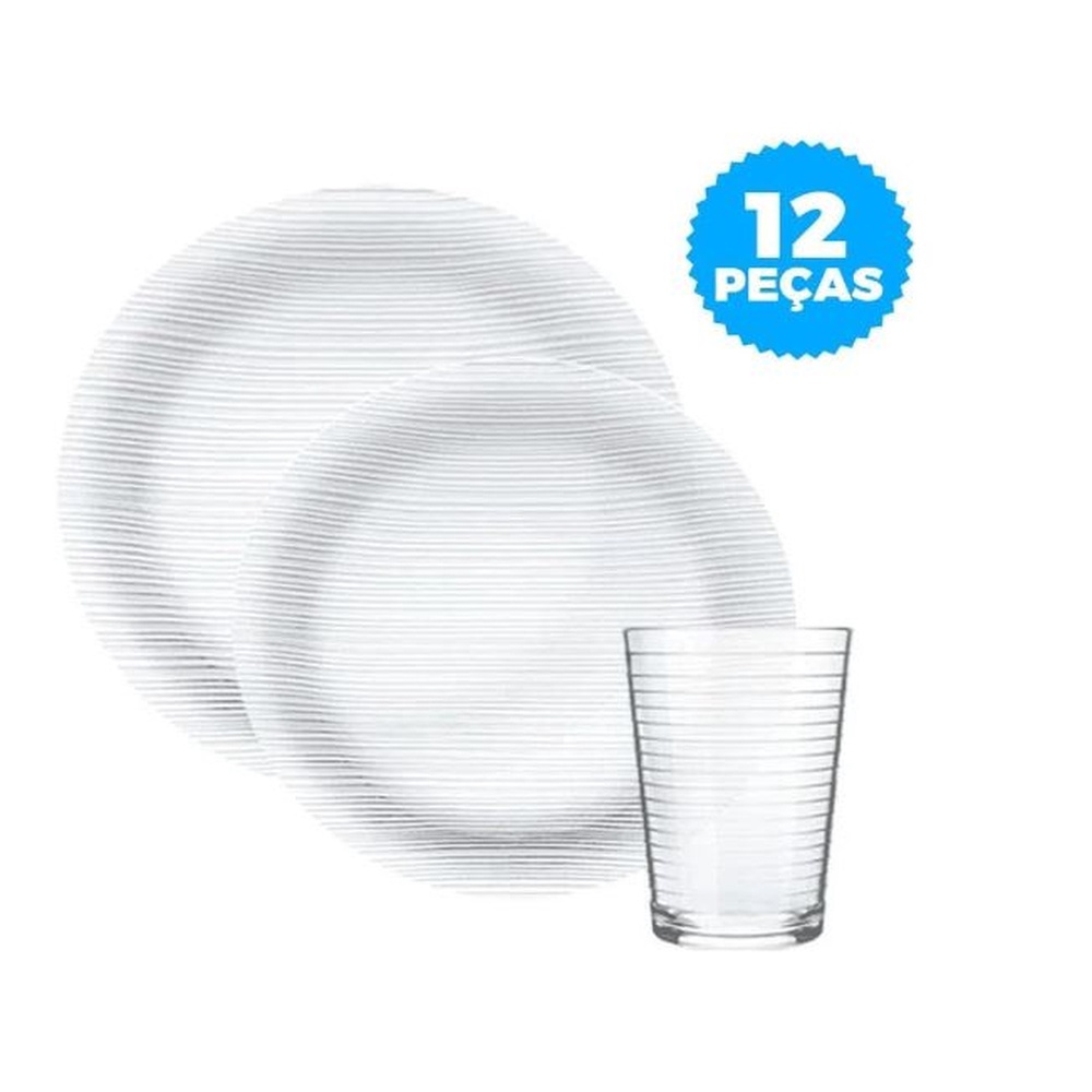 Aparelho de Jantar 12 Peças de Vidro Diamante Duralex - Home & Living