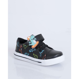 Tênis Bebê Dinossauro Velcro Preto