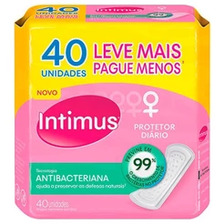 Protetor Diário Intimus s/ Perfume e s/ abas Antibacteriano Pg35 Lv40