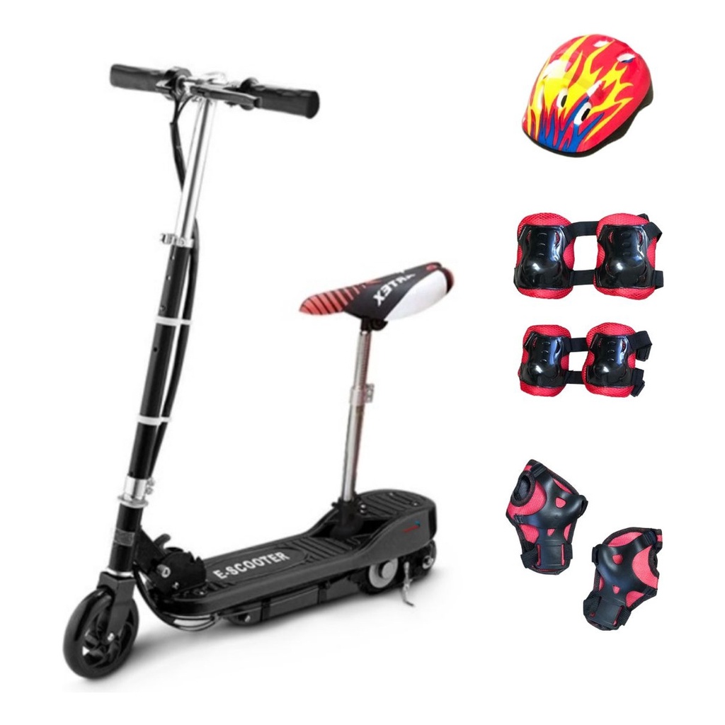 PATINETE ELETRICO 120W 24V COM BANCO E KIT DE PROTEÇÃO BWPEAK120W