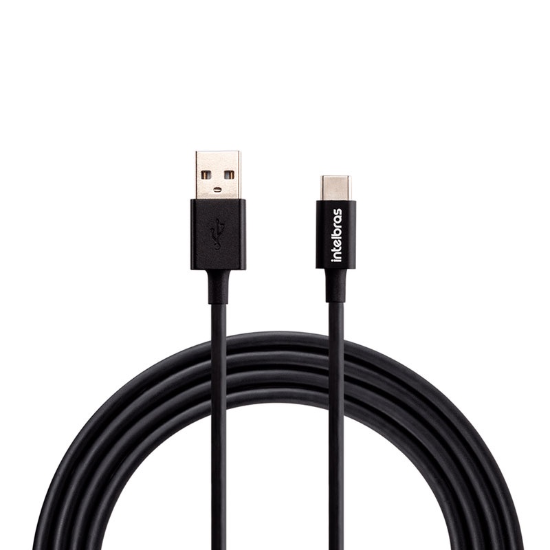 Cabo USB para USB-C Nylon Preto 1,2m EUAC12PP Intelbras em Oferta na Shopee