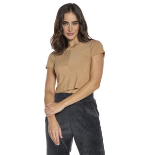 Blusa Feminina Canelada Polo Wear Bege Médio