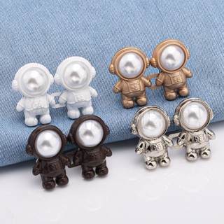 Botões De Metal Sem Costura Destacáveis Snap/Cute Cartoon Astronauta Ajustável Apertar Cintura/Botão Broches/Fixação Para Calças Jeans