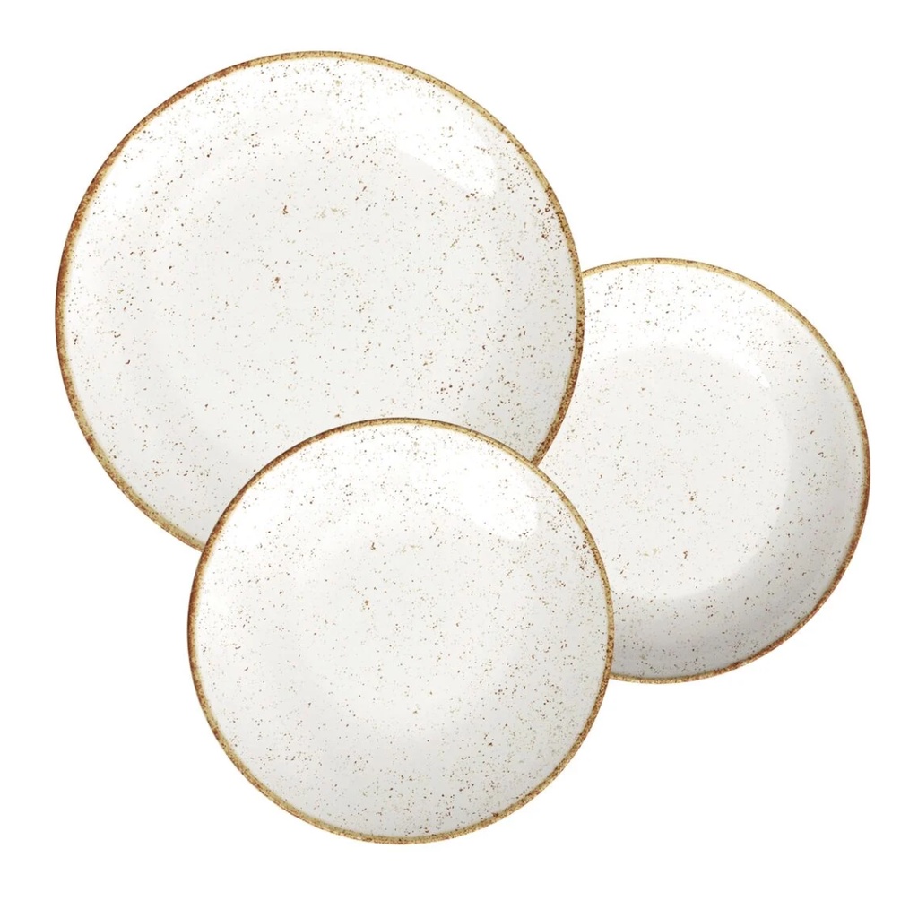 Aparelho Jogo De Jantar Porcelana Tramontina 18 Peças Rustico Marrom em Oferta na Shopee