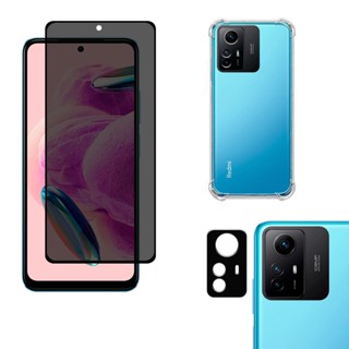 KIT Para Xiaomi Redmi Note 12s | Película de Privacidade 3D - Capa Capinha Anti Shock - Película da Câmera 3D