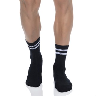 Kit 2 Pares Meias Masculina Cano Alto Preto/Branco