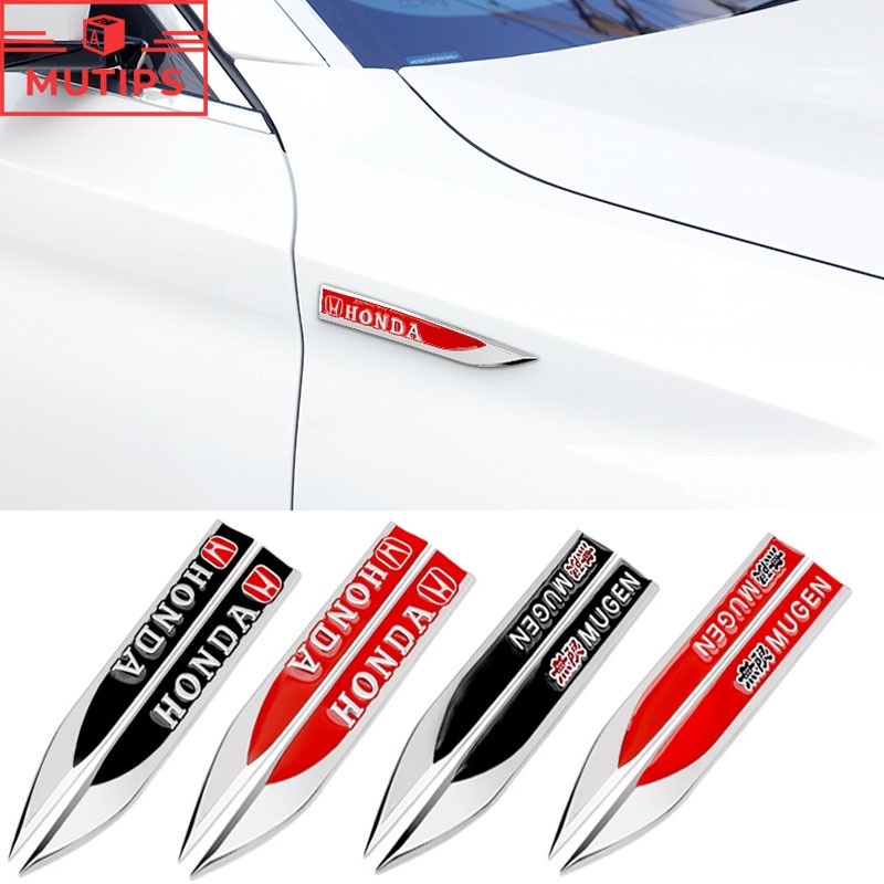 Fender Honda 2PCS 3D Metal Car Logotipo Do Carro Lâmina Pára-Lamas Adesivo Lateral Emblema Decoração Para Fit Civic g10 g9 City Hrv Jazz