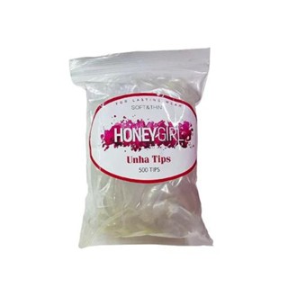 500 Tips escolha o modelo Honey Girl Unhas Acrigel Porcelana