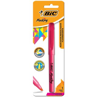 Pincel marca texto Marking rosa com 1 unidade Bic