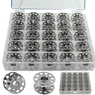 25 Bobina Carretilha Metal Alta 20,5mm x 11,5mm Estojo Maquina Costura Caseira Singer Janome Elgin Brother Elna Lenoxx Incasa Importway Yamata Westpress Sunspecial