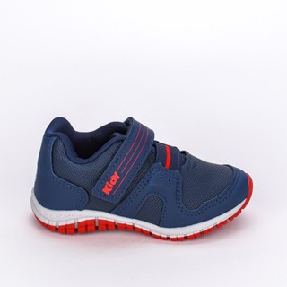 Tênis Infantil Masculino Kidy Calce Fácil Menino Flex Marinho Vermelho