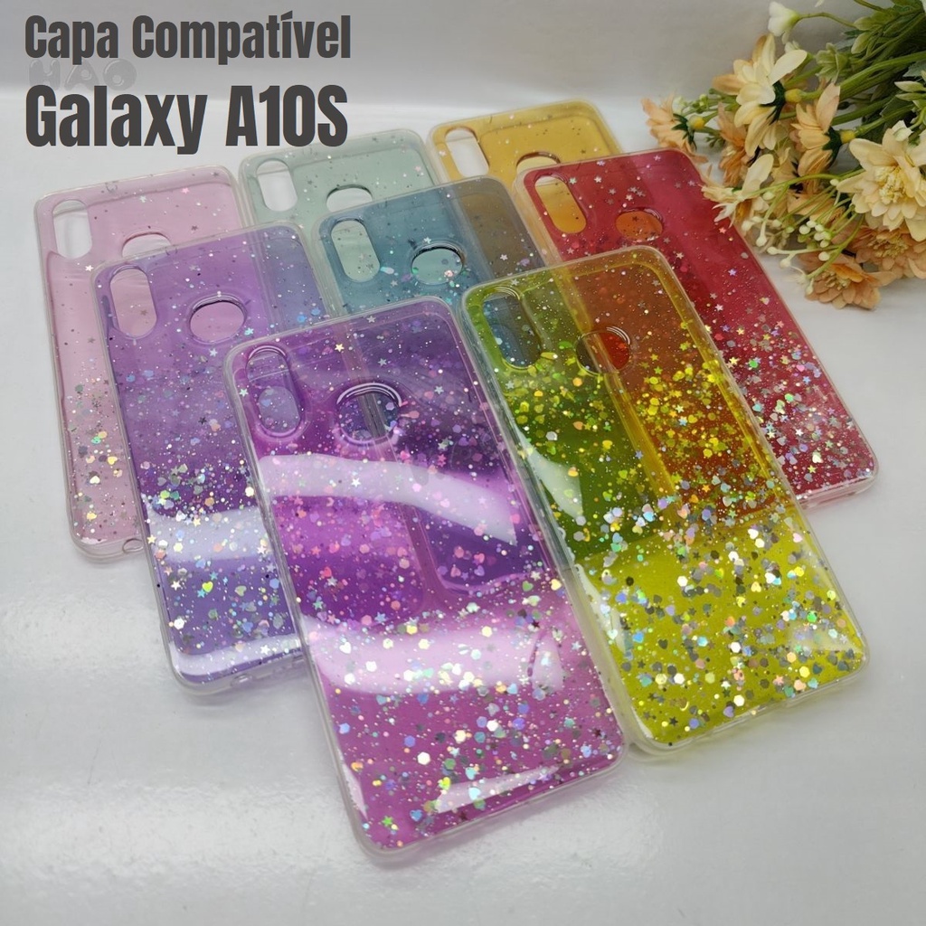 Capa Capinha de Celular Colorida brilho Para Samsung Galaxy A10s em Oferta na Shopee