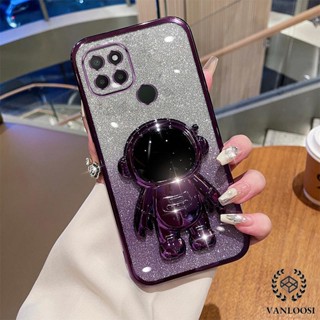 Caixa Para Telefone Moto G9 Power silicone Galvanizado Em Pó De soft shell flash Com Suporte De Astronauta 3D anti-Queda