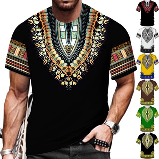 Camiseta Africana Dashiki Print T-shirt Homens/Mulheres Ethnic Vintage Folk-custom Clothes Casais Casuais De Verão De Manga Curta Gráfica