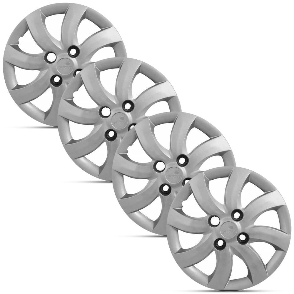 Jogo 4 Calota Modelo Original Palio Attractive Aro 14 Grid - Spare Parts and Accessories for Vehicles