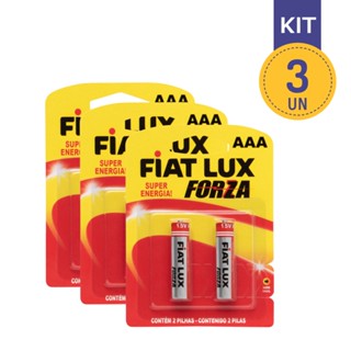 Kit com 3 Pilhas Comum AAA Palito Com 2 Unidades Forza Fiat Lux
