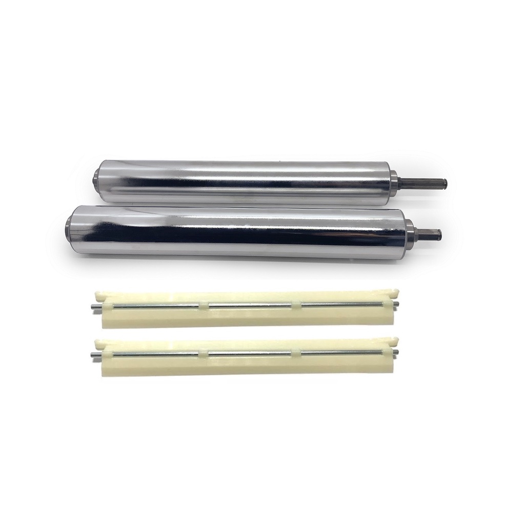 Kit rolos cromados com raspadores para cilindro de massas 28 cm elétrico laminador