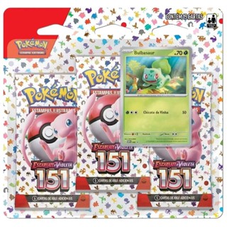 Cartas Pokémon Blister Triplo Escarlate V Bulbasaur - Copag