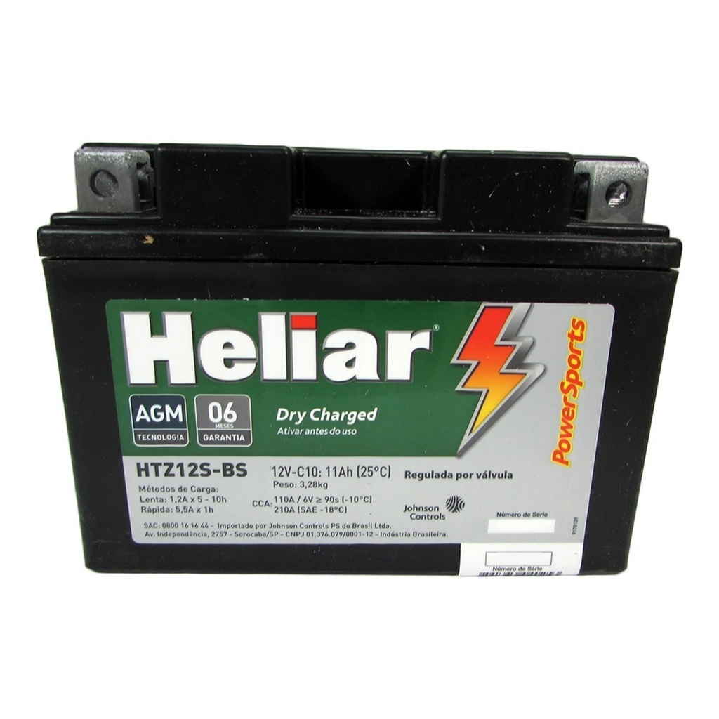 Bateria Htz12s-bs Heliar Hon Nc 700 Xlv 650 Transalp 01/...