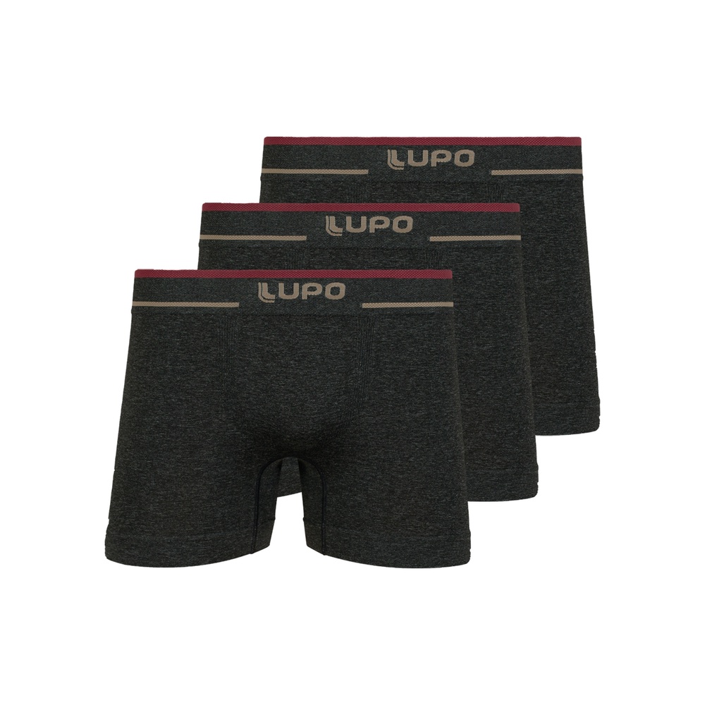 Kit com 3 Cuecas Boxer Lupo 733-004