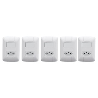 Kit 5 Interruptor + Tomada 20A 4X2 Embutir Aria Tramontina