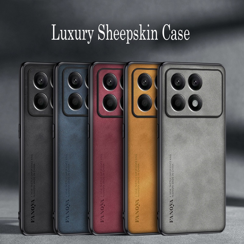 Luxo Pele De Carneiro Capa De Silicone À Prova De Choque Para Telefone Coque Xia