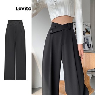 Lovito Elegante Calça com Bolsos para Mulheres L74ED152