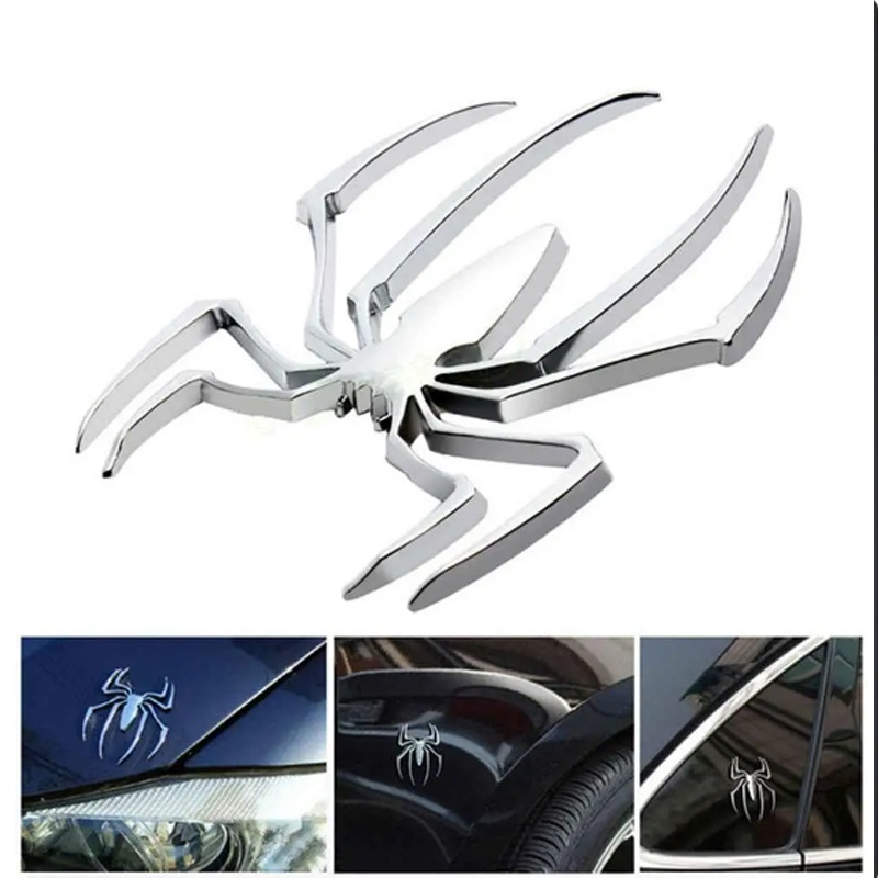 Adesivo Metálico 3D Em Forma De Aranha Para Carro Logotipo Do Ouro/Prata Acessórios Emblema Cromado Crachá em Oferta na Shopee