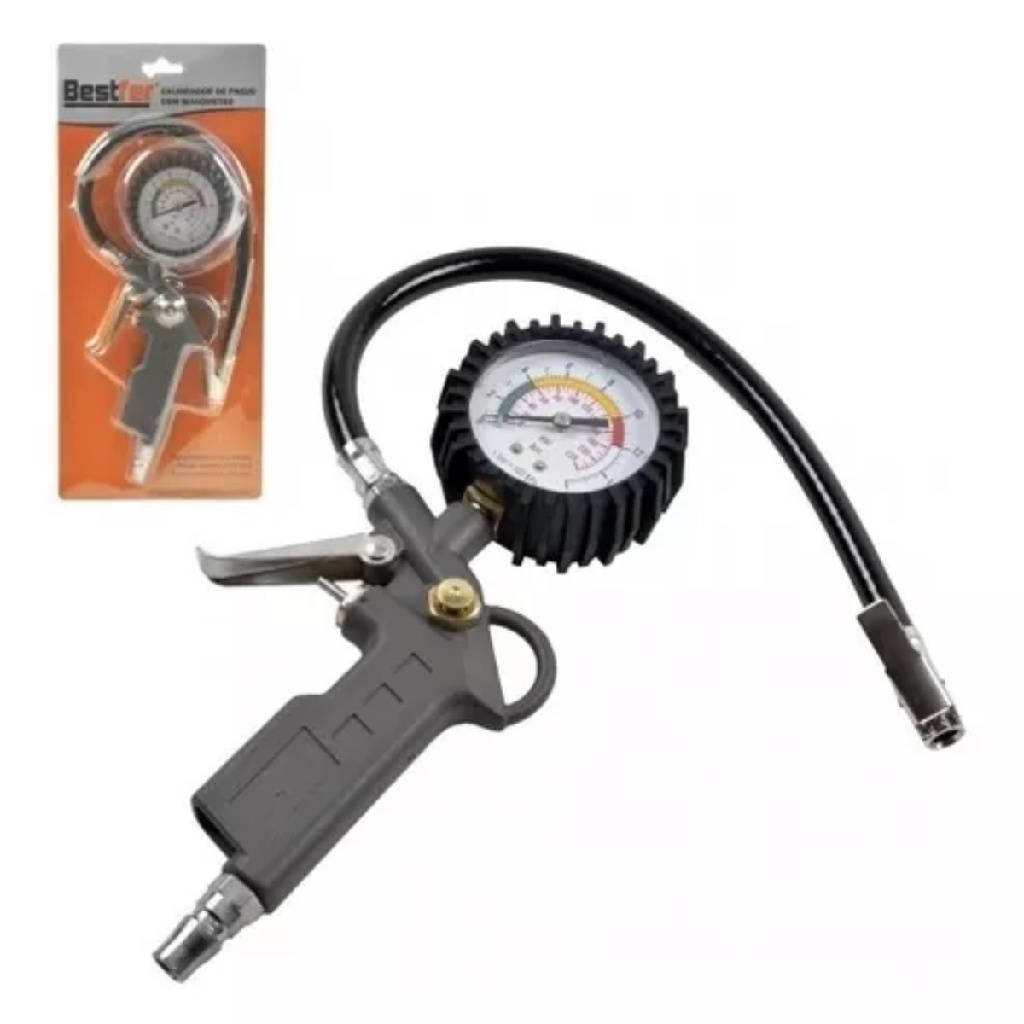 Calibrador Medidor De Pressao Para Pneus Com Manometro Bestfer