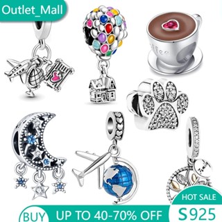 S925 Pan Berloque Pingente Charmes de Prata 925 Charms Balões Aviões Café Charme Clássicos Acessórios