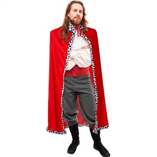Capa Vermelha de Luxo Aveludada pra Fantasia Rei Príncipe Medieval Realeza Carnaval Festas e Halloween 130 cm em Oferta na Shopee