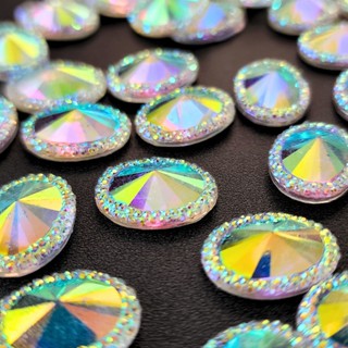 Chaton Oval Indiana 13x18mm - Cristal Ab - Base Reta em Oferta na Shopee