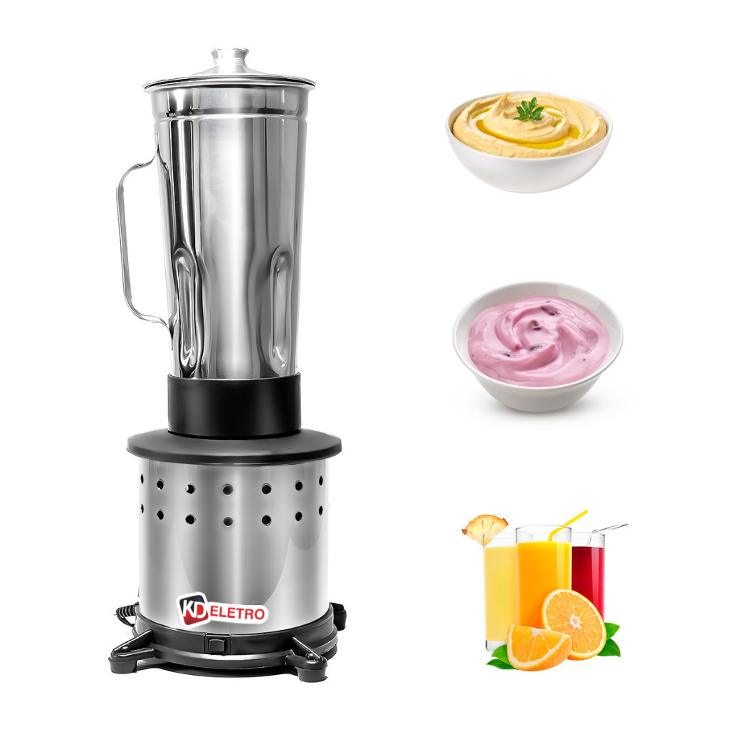 Liquidificador Industrial Alta Rotação 2 Litros Prata -Jarra de Aço Inox - Cozinhas Resistente em Oferta na Shopee