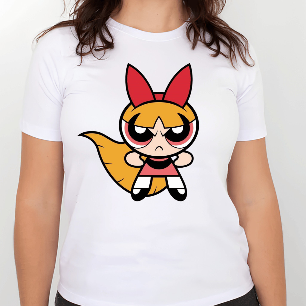 Camiseta Desenho -Florzinha brava - meninas Poderosas - super poderosas