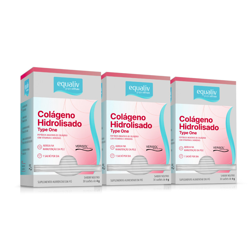 Kit 3 Colágeno Type One - 30 Sachês em Oferta na Shopee