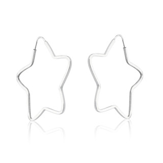 Brinco argola estrela 25mm prata 925 em Oferta na Shopee