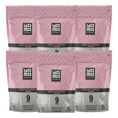 Kit Com 6 Pó Descolorante Yamá Ácido Hialurônico 300g