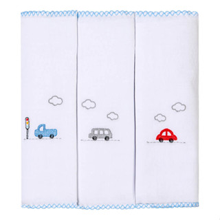Kit Pano De Boca Bordados Papi Carros Coloridos - 3 Peças / Único / Azul em Oferta na Shopee