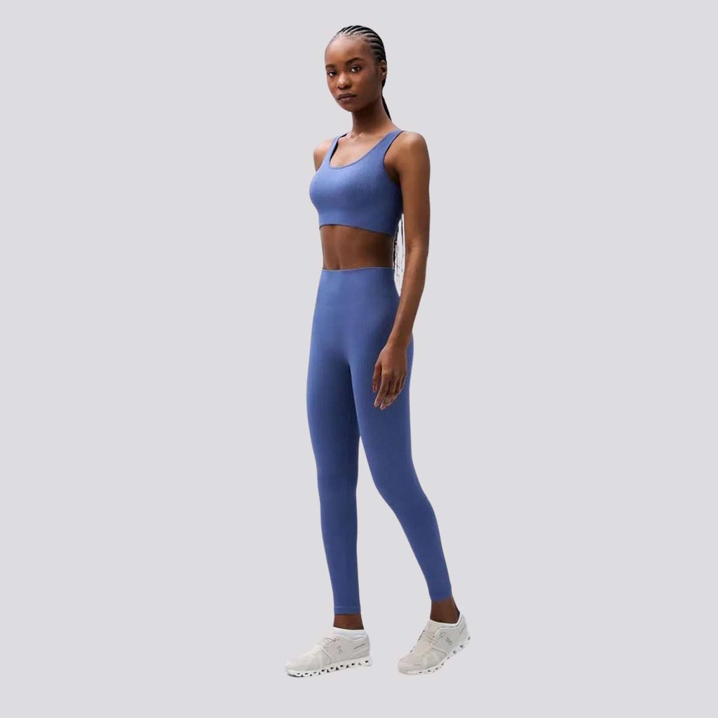Calça Legging Hering Canelada Feminina Azul - Women Clothes