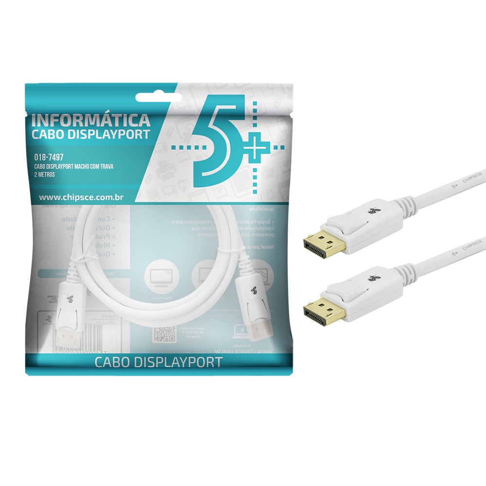 Cabo Displayport Macho X Macho 4k 2m Metros 5+ Com Trava