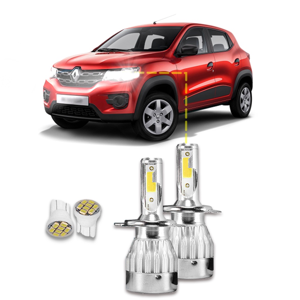 Kit Ultra Led Renault kwid 2017/2020 Alto e Baixo 20000Lm em Oferta na Shopee
