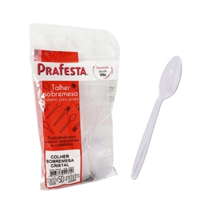 Colher Sobremesa Cristal Com 50 - Prafesta em Oferta na Shopee